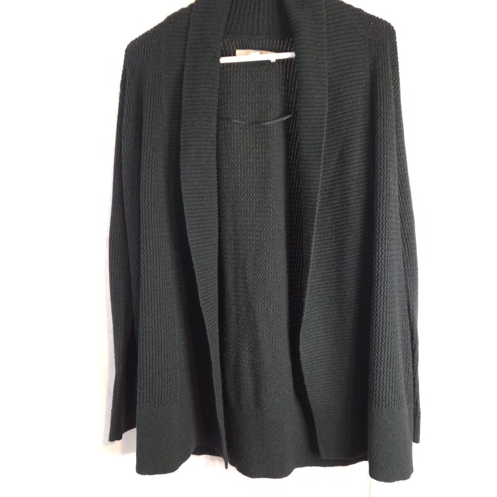 LOFT Women's Dark Green Open Front Cotton Blend Cardigan Size M